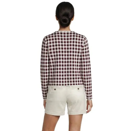 Women's Fine Gauge Cotton Jacquard Blazer Sweater