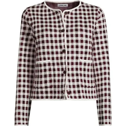 Women's Fine Gauge Cotton Jacquard Blazer Sweater