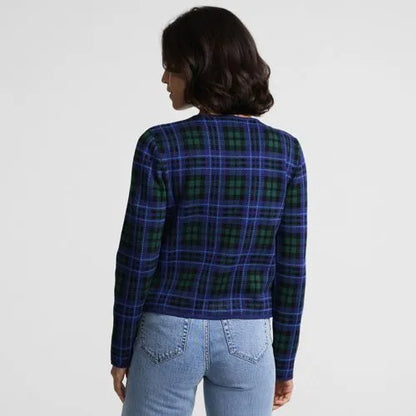 Women's Fine Gauge Cotton Jacquard Blazer Sweater