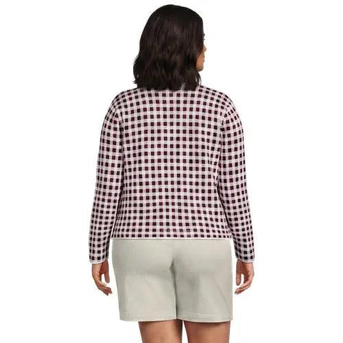 Women's Fine Gauge Cotton Jacquard Blazer Sweater