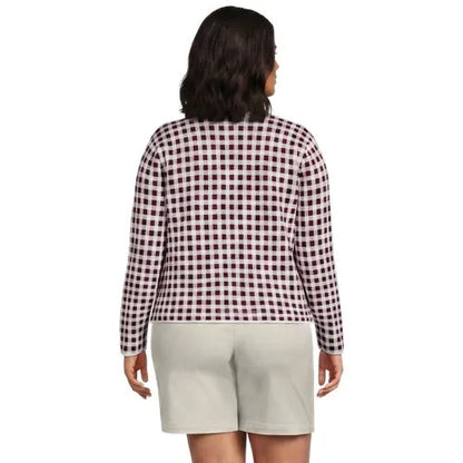 Women's Fine Gauge Cotton Jacquard Blazer Sweater