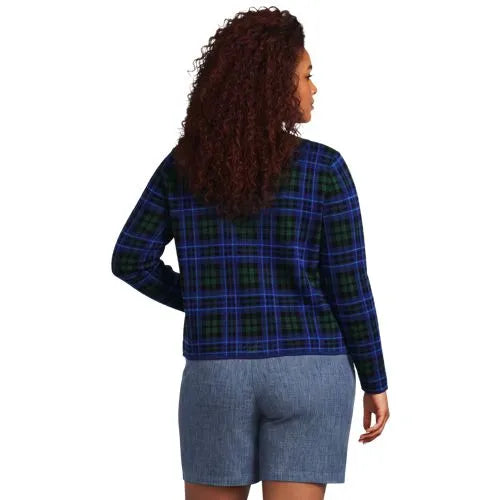 Women's Fine Gauge Cotton Jacquard Blazer Sweater
