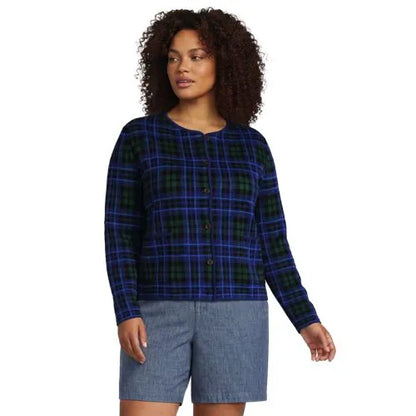 Women's Fine Gauge Cotton Jacquard Blazer Sweater