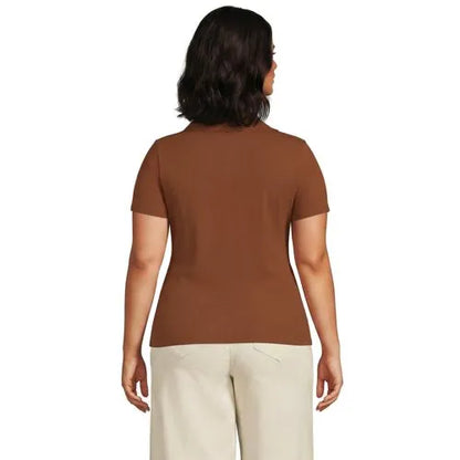 Women's Short Sleeve Micro Rib Woven Collar Polo