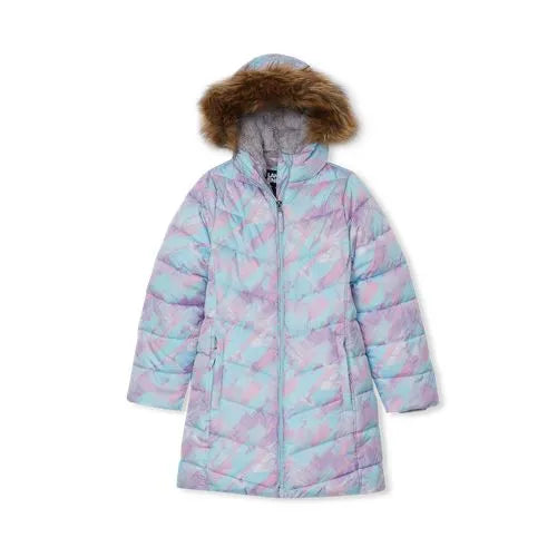 Girls Fleece Lined Printed Parka