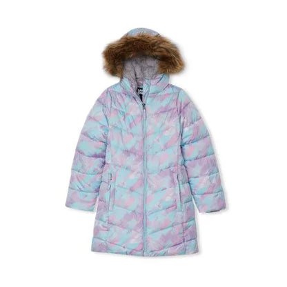 Girls Fleece Lined Printed Parka