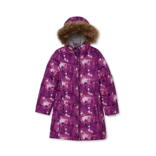 Girls Fleece Lined Printed Parka