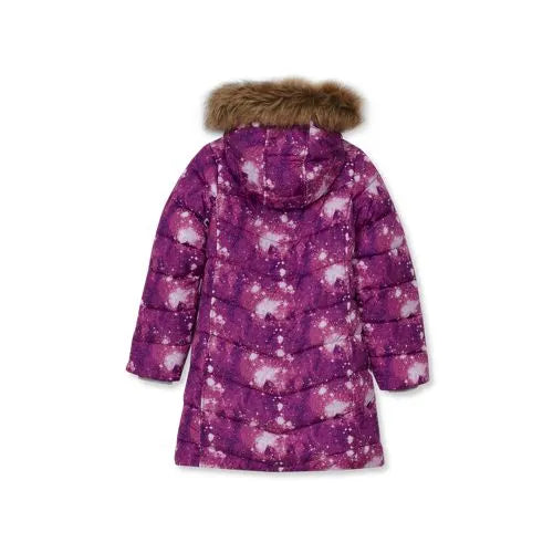 Girls Fleece Lined Printed Parka