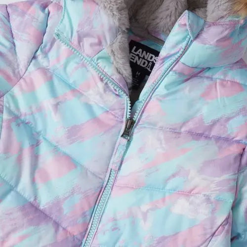 Girls Fleece Lined Printed Parka