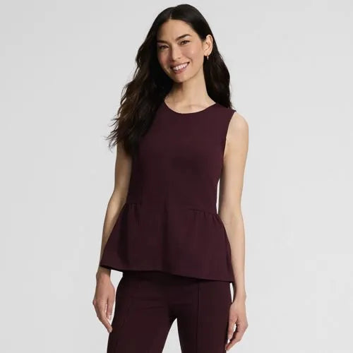 Women's Sleeveless Starfish Crew Neck Peplum Top