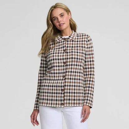 Women's Cotton Jacquard Barn Jacket Sweater