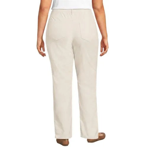Women's Fine Wale Corduroy High Rise Straight Leg Pants