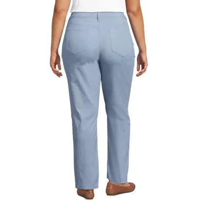 Women's Fine Wale Corduroy High Rise Straight Leg Pants