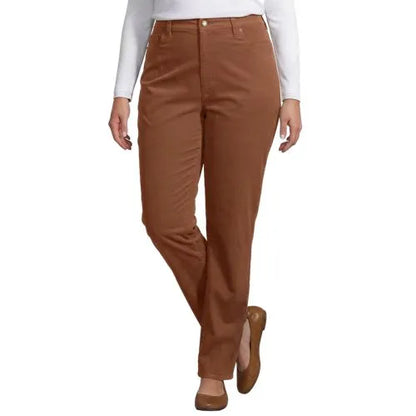 Women's Fine Wale Corduroy High Rise Straight Leg Pants