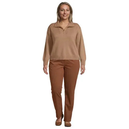 Women's Fine Wale Corduroy High Rise Straight Leg Pants
