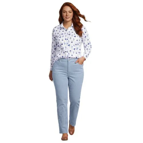 Women's Fine Wale Corduroy High Rise Straight Leg Pants