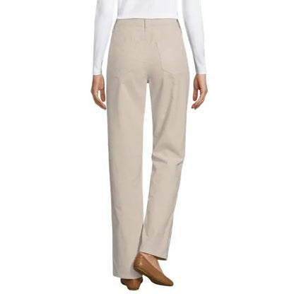 Women's Fine Wale Corduroy High Rise Straight Leg Pants
