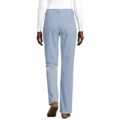 Women's Fine Wale Corduroy High Rise Straight Leg Pants