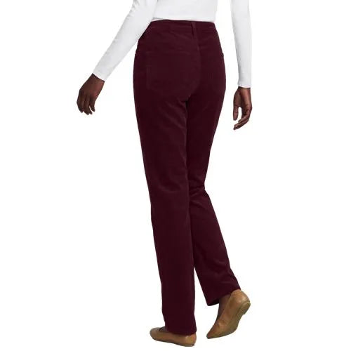 Women's Fine Wale Corduroy High Rise Straight Leg Pants