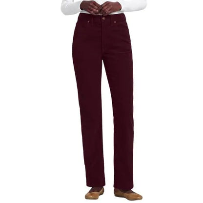 Women's Fine Wale Corduroy High Rise Straight Leg Pants