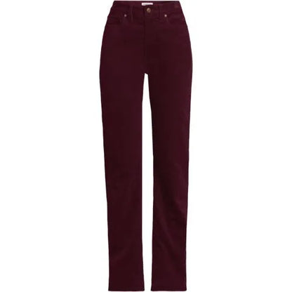 Women's Fine Wale Corduroy High Rise Straight Leg Pants