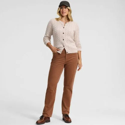 Women's Fine Wale Corduroy High Rise Straight Leg Pants