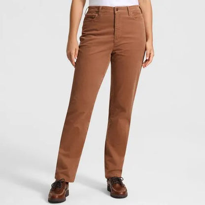 Women's Fine Wale Corduroy High Rise Straight Leg Pants