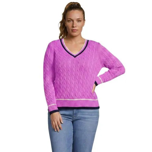 Women's Drifter Cable V-neck Sweater