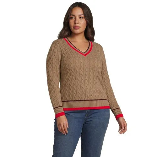 Women's Drifter Cable V-neck Sweater