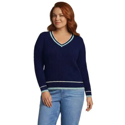 Women's Drifter Cable V-neck Sweater
