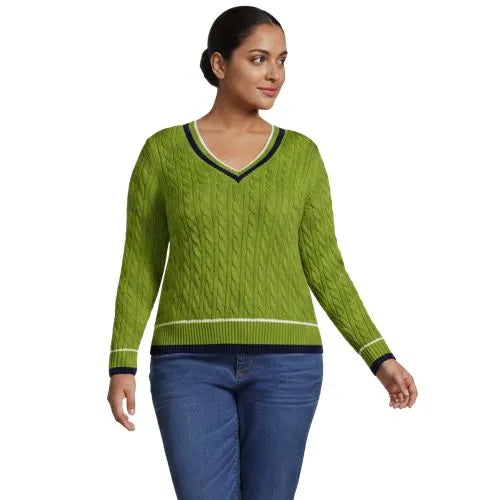 Women's Drifter Cable V-neck Sweater