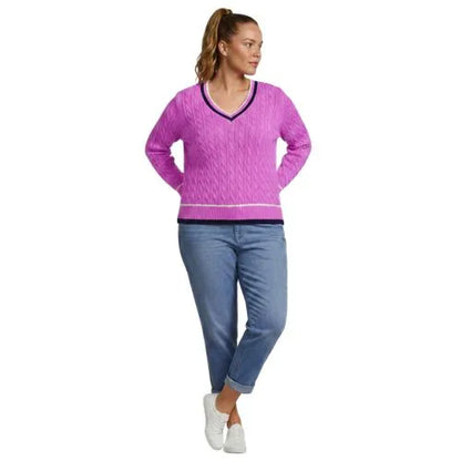 Women's Drifter Cable V-neck Sweater