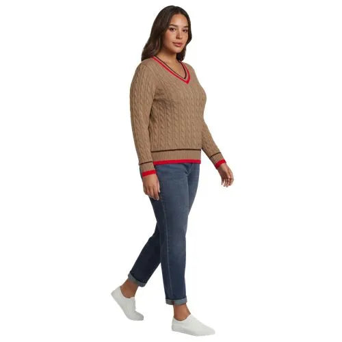 Women's Drifter Cable V-neck Sweater