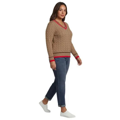 Women's Drifter Cable V-neck Sweater