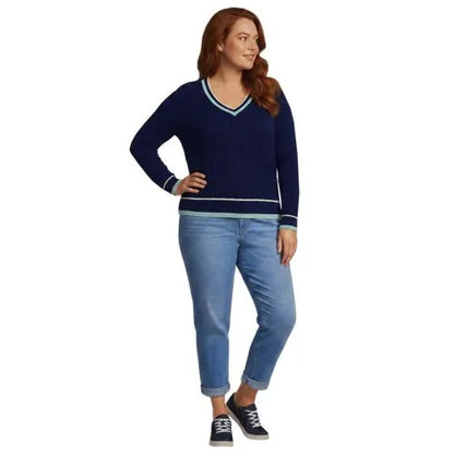 Women's Drifter Cable V-neck Sweater