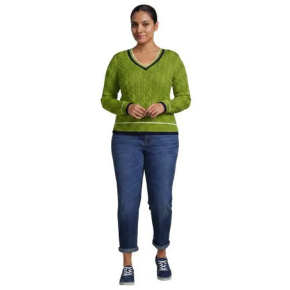 Women's Drifter Cable V-neck Sweater