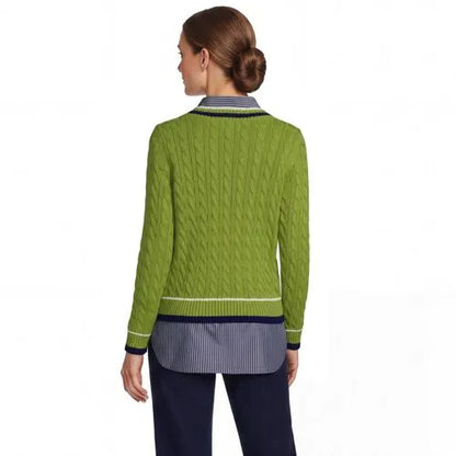 Women's Drifter Cable V-neck Sweater