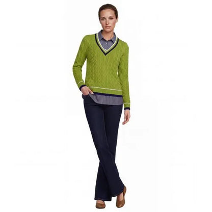 Women's Drifter Cable V-neck Sweater
