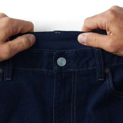 Men's Stretch Comfort Waist Classic Straight Fit Flannel Lined Forever Blue Jean