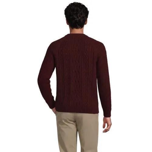 Men's Long Sleeve Cotton Wool Blend Stags Crewneck Sweater