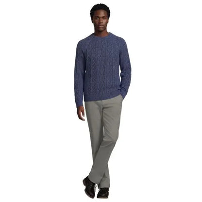 Men's Long Sleeve Cotton Wool Blend Stags Crewneck Sweater