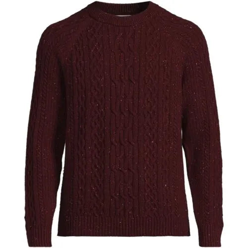 Men's Long Sleeve Cotton Wool Blend Stags Crewneck Sweater