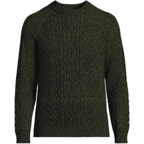 Men's Long Sleeve Cotton Wool Blend Stags Crewneck Sweater