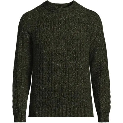Men's Long Sleeve Cotton Wool Blend Stags Crewneck Sweater