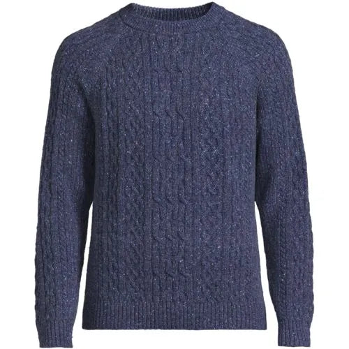 Men's Long Sleeve Cotton Wool Blend Stags Crewneck Sweater