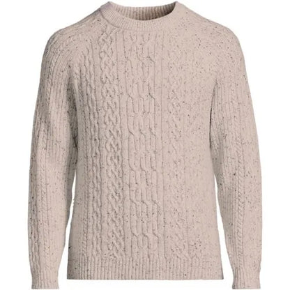 Men's Long Sleeve Cotton Wool Blend Stags Crewneck Sweater