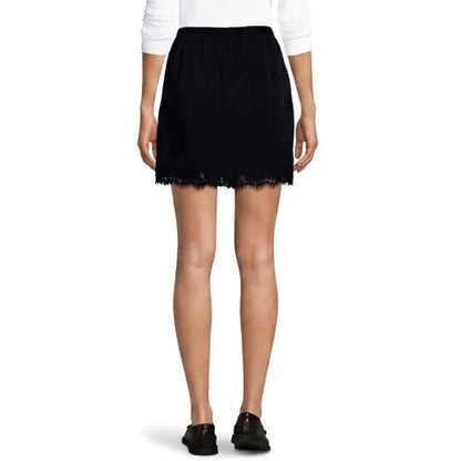 Women's Creaseless Silky Lace Trim Skort
