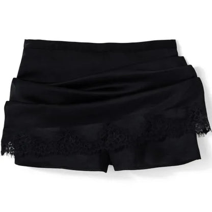 Women's Creaseless Silky Lace Trim Skort