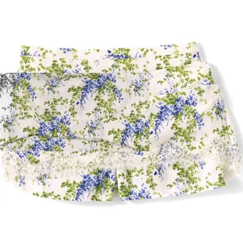 Women's Creaseless Silky Lace Trim Skort