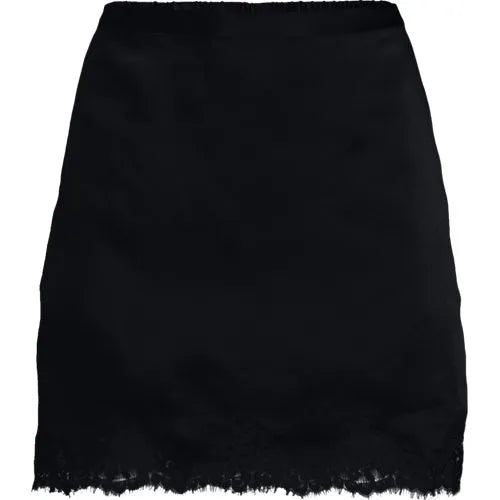 Women's Creaseless Silky Lace Trim Skort